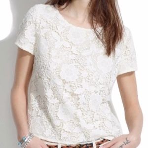 Madewell Meadow Lace Crochet Top in Ivory